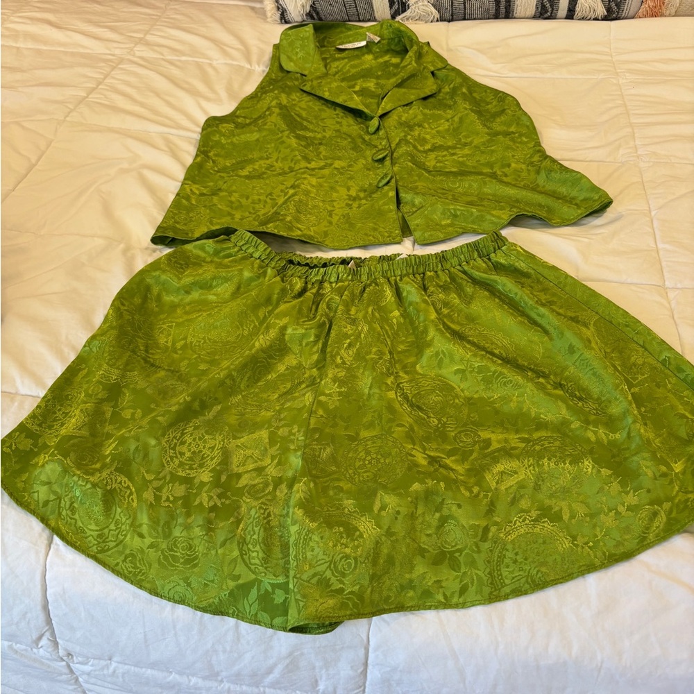 Victoria's Secret Vibrant Green Floral Set
